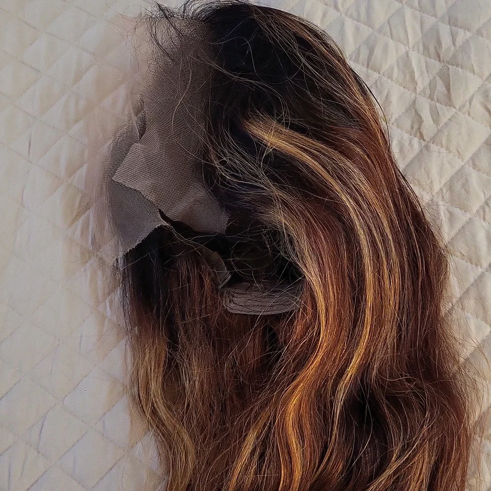 Human Hair Wig 24inch 13x6 Lacefront. 1b Roots Ombre Body Wave NEW NEVER WORN - Picture 5 of 12